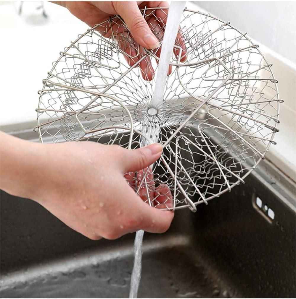 Multifunctional Frying Pan Basket Stainless Steel Folding Strainer