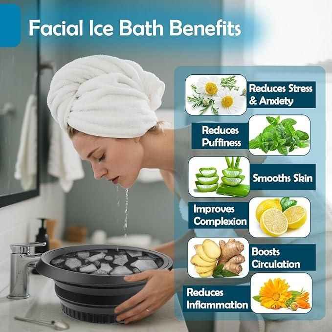 Face Bowl for Puffiness Relief - Portable Washing Basin for Ice Therapy