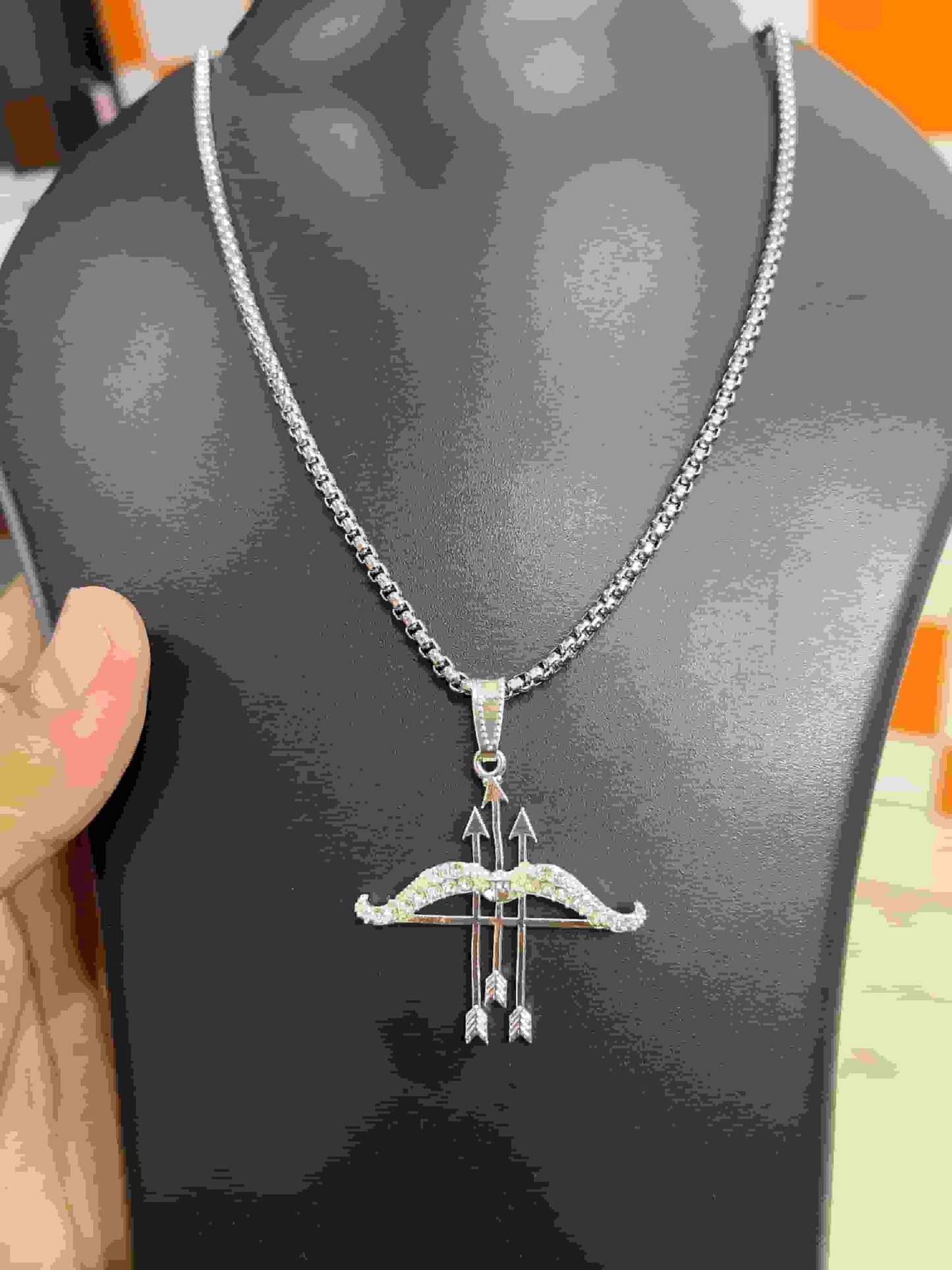 Ram Dhanush Silver Pendant Chain - Elegant Silver Pendant Chain for Timeless Style