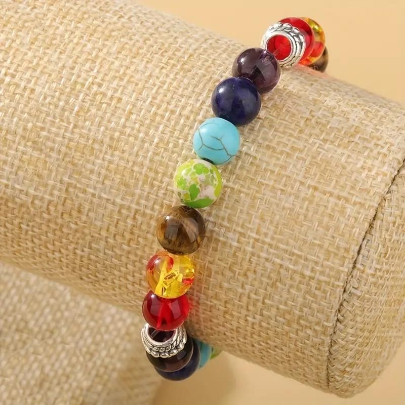 Classic 7 Beads Bracelet Natural Agates Bracelets Jewelry(Pack Of 2) - Kaufivo