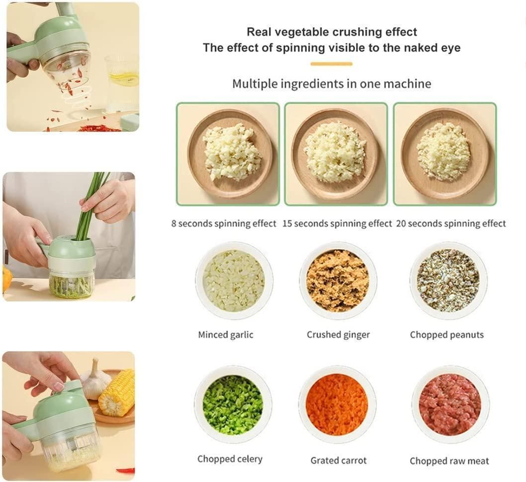 4 in 1 Portable Electric Vegetable Cutter Set - Kaufivo