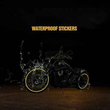 Car Bike Tyre & Body Reflective Stickers (18 stripes of Yellow Colour)