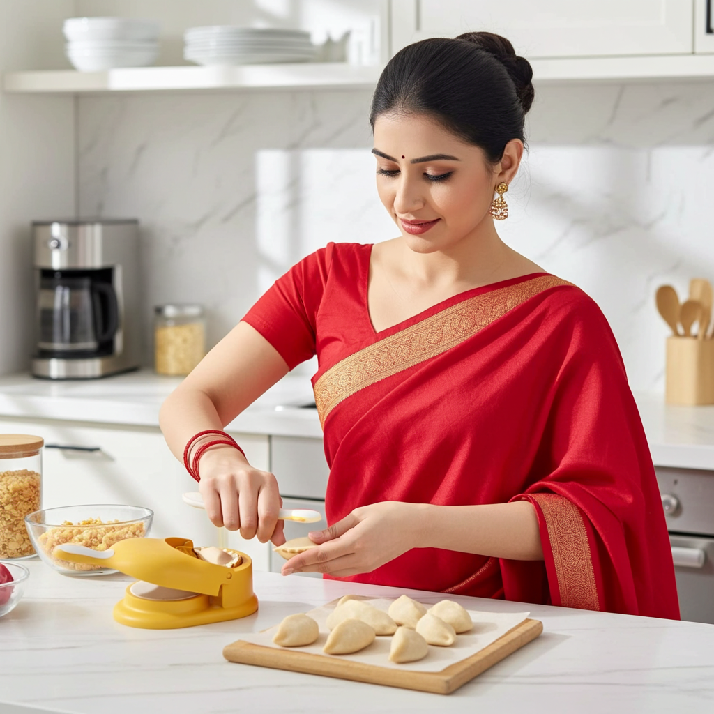 2 in 1 Gujiya Maker Dumpling Press Mould - Kaufivo