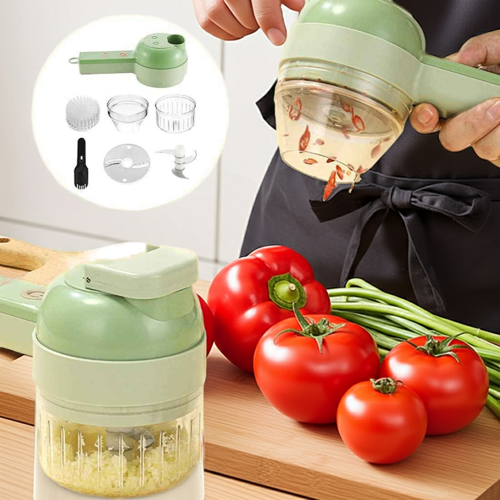 4 in 1 Portable Electric Vegetable Cutter Set