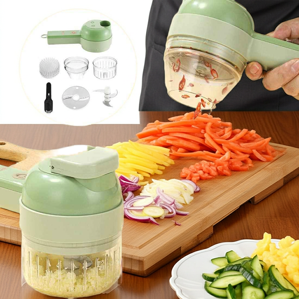 4 in 1 Portable Electric Vegetable Cutter Set
